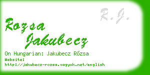 rozsa jakubecz business card